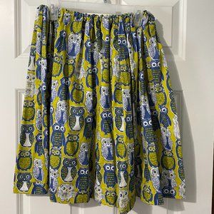Handmade Owl Skirt made with Vintage Fabric XL